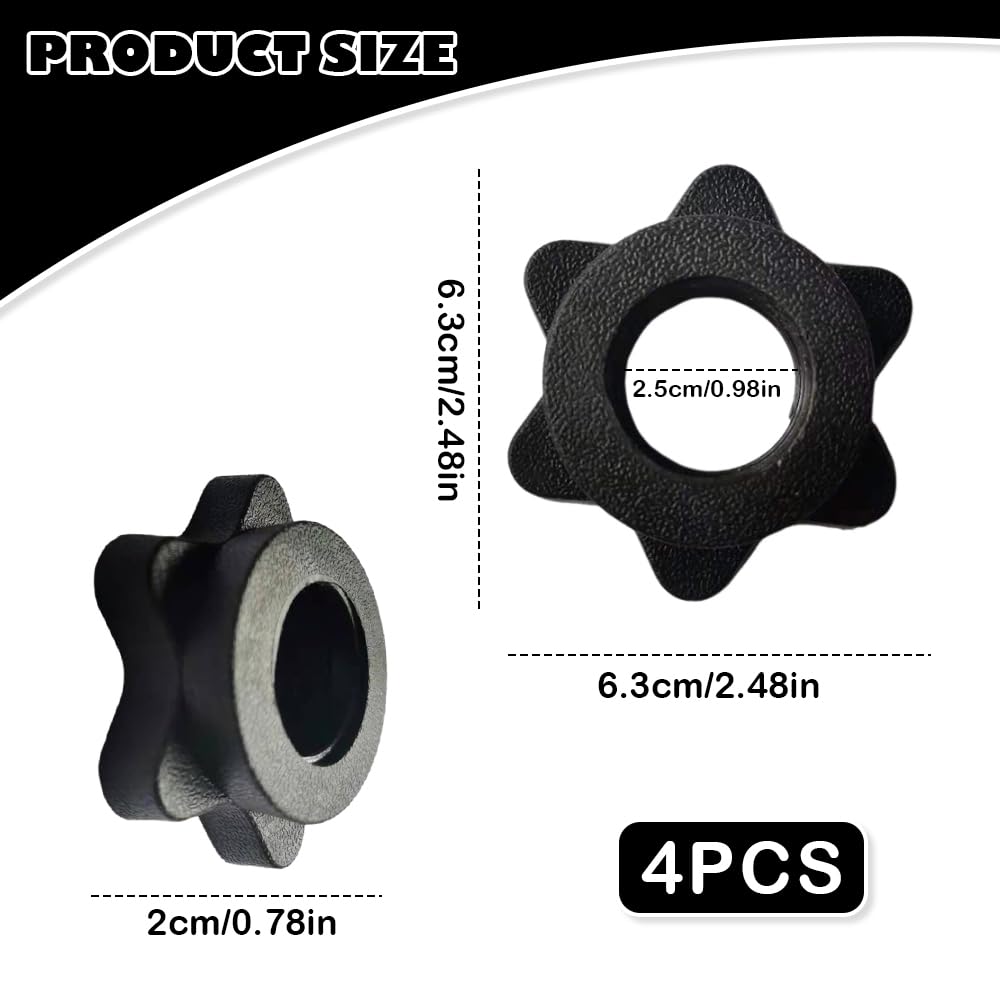 PMTFUMY 4 PCS Spin-Lock Dumbbell & Barbell Clips with Hex Nut Design ,Barbell Clips,Anti-Slip Screw Clamps for Secure Weight Lifting and Fitness Training - Image 2
