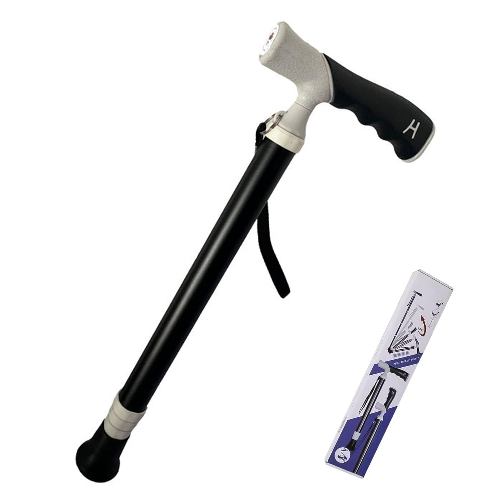 Bastón Trekking Plegables Bastones Senderismo Compactos | para viajes 1 paquete de Bastones de Senderismo telescópicos muletas de asistencia para personas mayores(A,38~105cm)