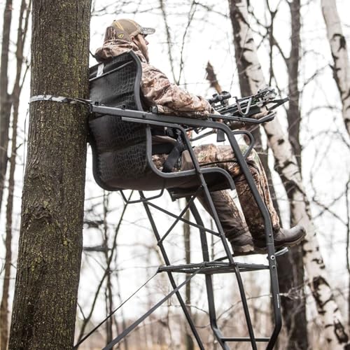 Hawk HWK-HL2061 20' Big Denali 1.5-Man Sls Ladder Stand | Durable Hunting Archery Steel 1 Person Tree Stand thumb #1