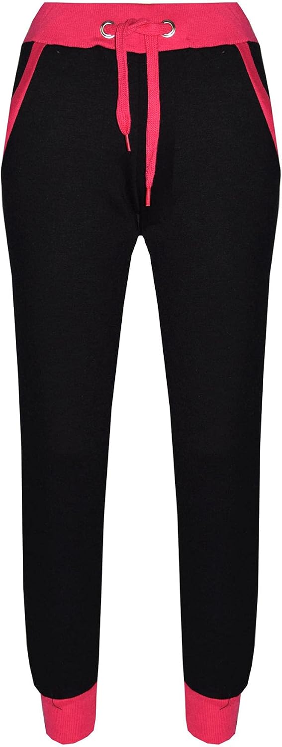 A2Z Kids Jogging Bottoms Joggers 2 Tone Cuffed Sweatpants Contrast Back to School Trousers Tracksuit Pants Age 5-13 Years