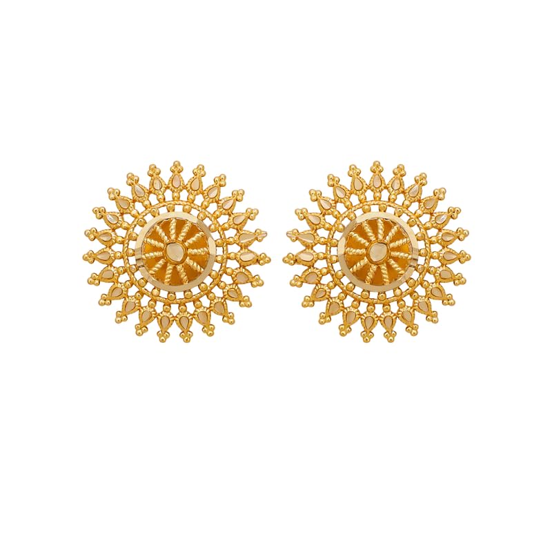 jewel of dream-jd Jewel Of Dream Traditional Micron Plated South Screw Back Stud (Gold)-picture-31