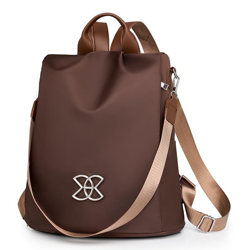 hqclothingbox Mochila de gran capacidad antirrobo, mochila segura para viajar antirrobo (Brown)