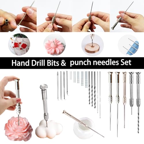 Image of 41PCS Mold Punch Wicking Needle Tools Inserting Tool for Candle Making Adjustable Punch Needle Long Silicone Mold Hook Needle Drill Candle Wick Hole Drill Steel Sticks to Make Holes in Candles Soap