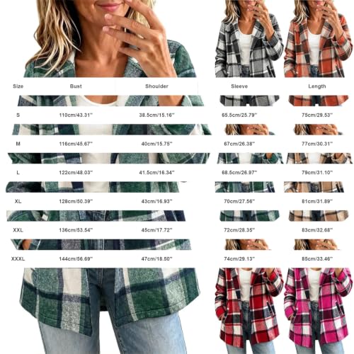 Flannel Jacket Women Shacket Plaid Long Sleeve Casual Fall Outfits 2026 - image 6