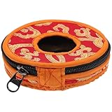 SHINYPASING ネパール手作りシンバルベル収納バッグ ポリエステル製瞑想ベル用ボックス 耐久性素材採用 仏教用フィンガーシンバル保護ケ ランダムスタイル