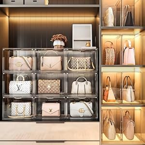 submatches Mounted Storage System Closet Organizers And Storage Clear Handbag Storage Purse Organizer For Closet System 4 Packs Acrylic Display Case Plastic Storage Containers Organizers