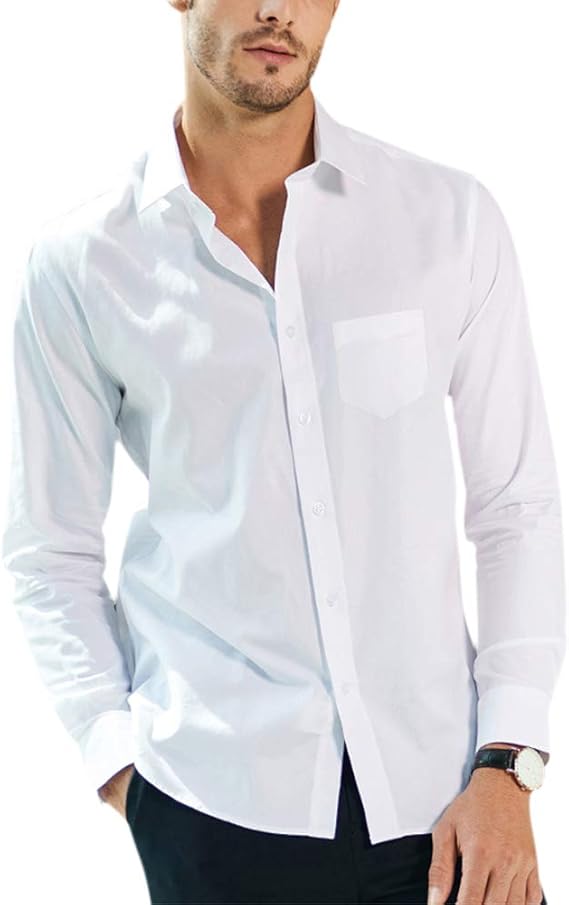 Amazon Aellaras メンズ シャツ 長袖 七分袖 カジュアル オックスフォード 綿 トップス 無地 おしゃれ 春 夏 秋 通気 細身 ビジネス 多色 大きいサイズ シャツ 通販