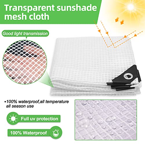 Tubtoken BJQDFSB0001 Clear Greenhouse Plastic Sheeting 10X20Ft - Heavy Duty 14 Mil Clear Waterproof Cover thumb #4