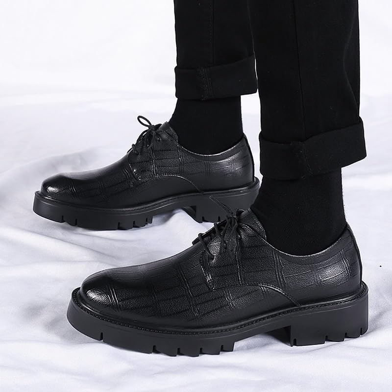 Men's Classic Leather Dress Shoes Men Formal Business Oxford Derby Shoes Wingtip Retro Brogue Shoes for Men(7)4