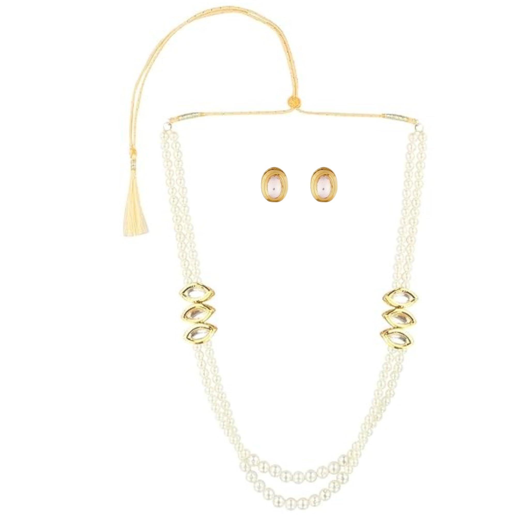 See full amazon price history chart for JWELLA Elegant Double Layer Pearl and Gold Kundan Necklace Mala with Matching Earrings For women and Girls JWELLA Elegant Double Layer Pearl and Gold Kundan Necklace Mala with Matching Earrings For women and Girls (B0D9XT4BSJ) Amazon Price History, Amazon Price Tracker
