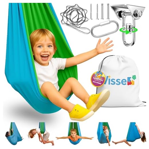 Indoor Swing for Kids & Adults + 360° Swivel Hanger- Helps with ADHD/ADD, Autism, Sensory Processing Disorder & More/ Convertible Therapy Swing- Healing and Relaxing/ Outdoor Indoor Sensory Swing