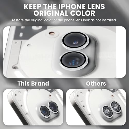 Image of ArmourPro Camera Rings Tempered Glass for Nothing Phone 2A, Tough HD Individual Aluminum Alloy Rings 9H Camera Cover, Scratch-Resistant,Camera Lens Protection| Silver, 1 Pack