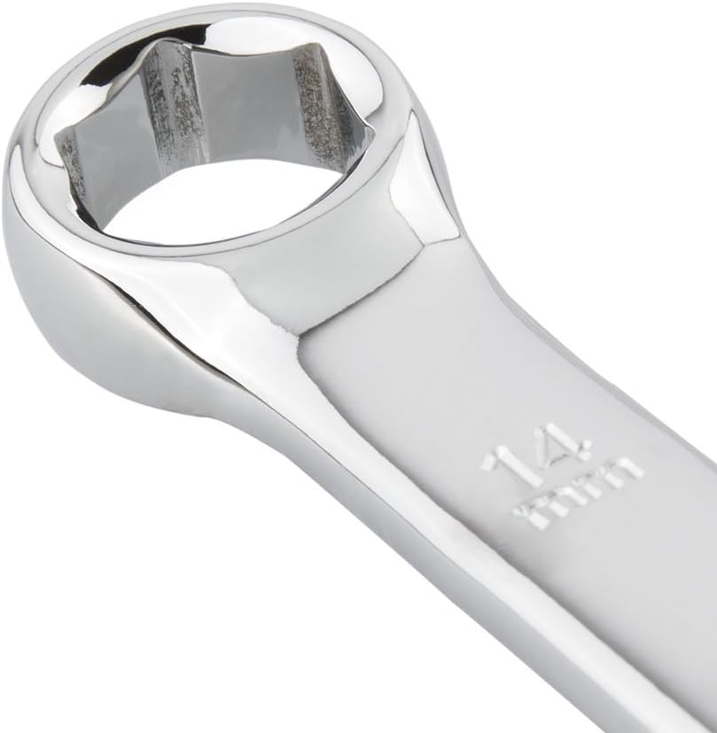 Steelman Pro 10-Piece Metric 6-Point Combination Wrench Set for Mechanics, Chrome Vanadium Alloy Steel, Angled Ends, Storage Rack Included