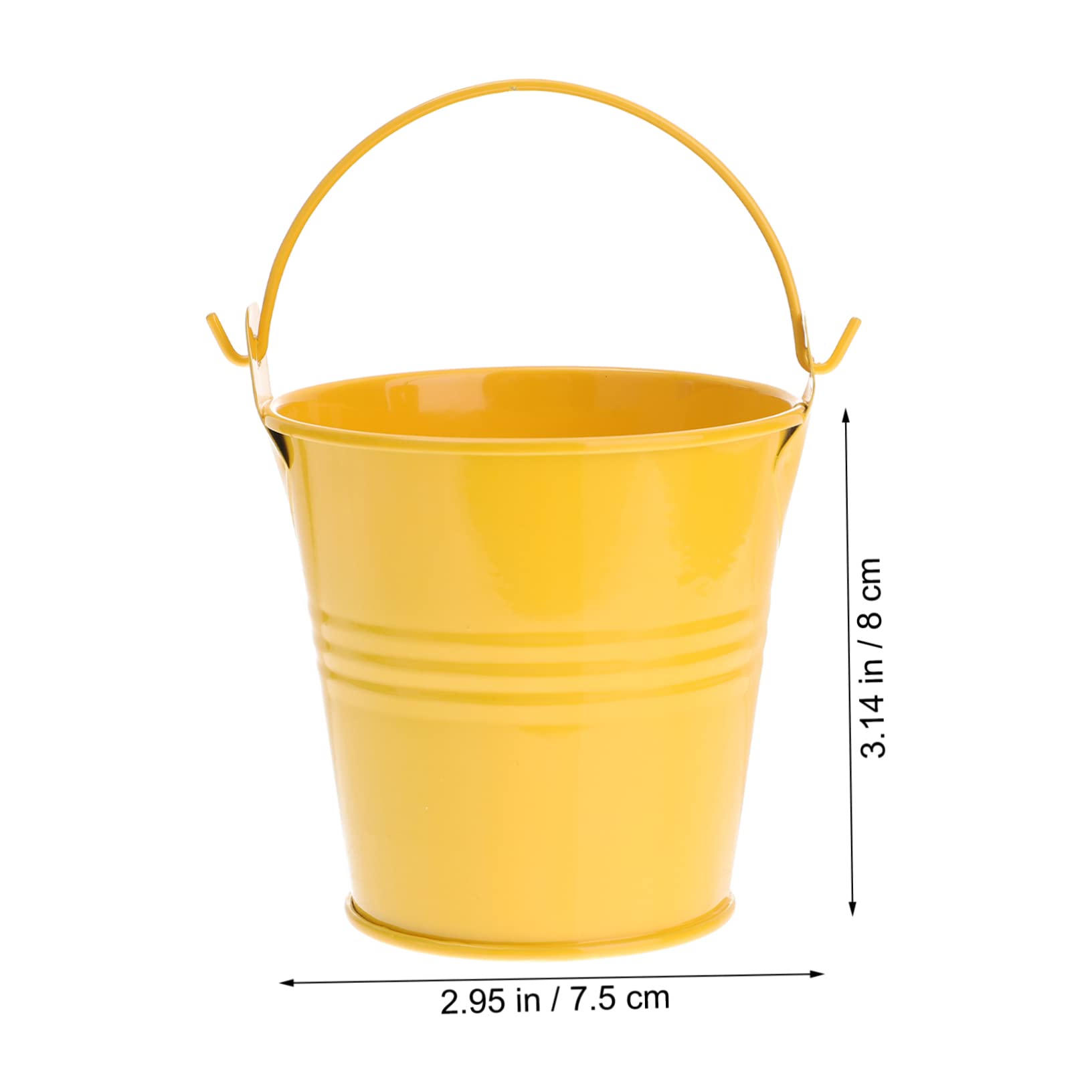 RORPOIR 3pcs Mini Bucket Yellow Flower Pot French Fries Tin Pails Rustic Flower Bucket Mini Plant Containers Favor Pail Buckets French Fries Bucket Decor Tinplate Drum Galvanized