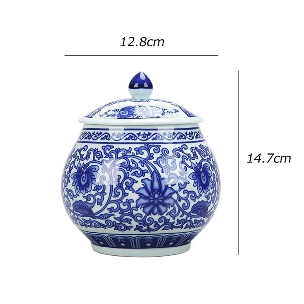 Contenedor de té Bote de té de porcelana Celadon, tarro de sellado de cerámica, caja de almacenamiento grande for el hogar