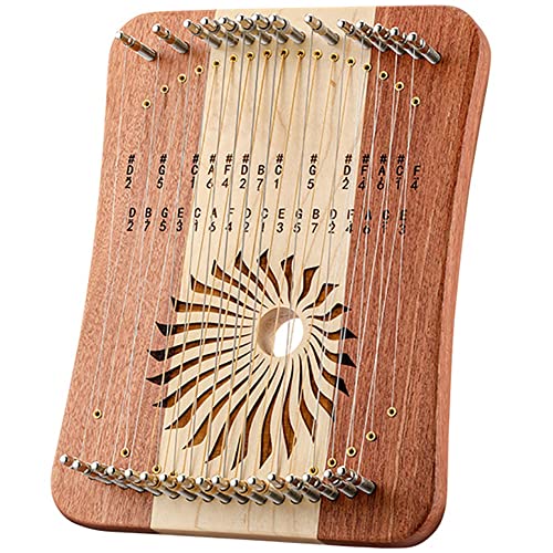 Thumb Piano 31 Strings, Wooden Musical Instrument for Professionals, Portable Fingerplay Lyre Harp with Tuning Wrench, Extra Strings and Burlap Bag(Rosewood+Maple)