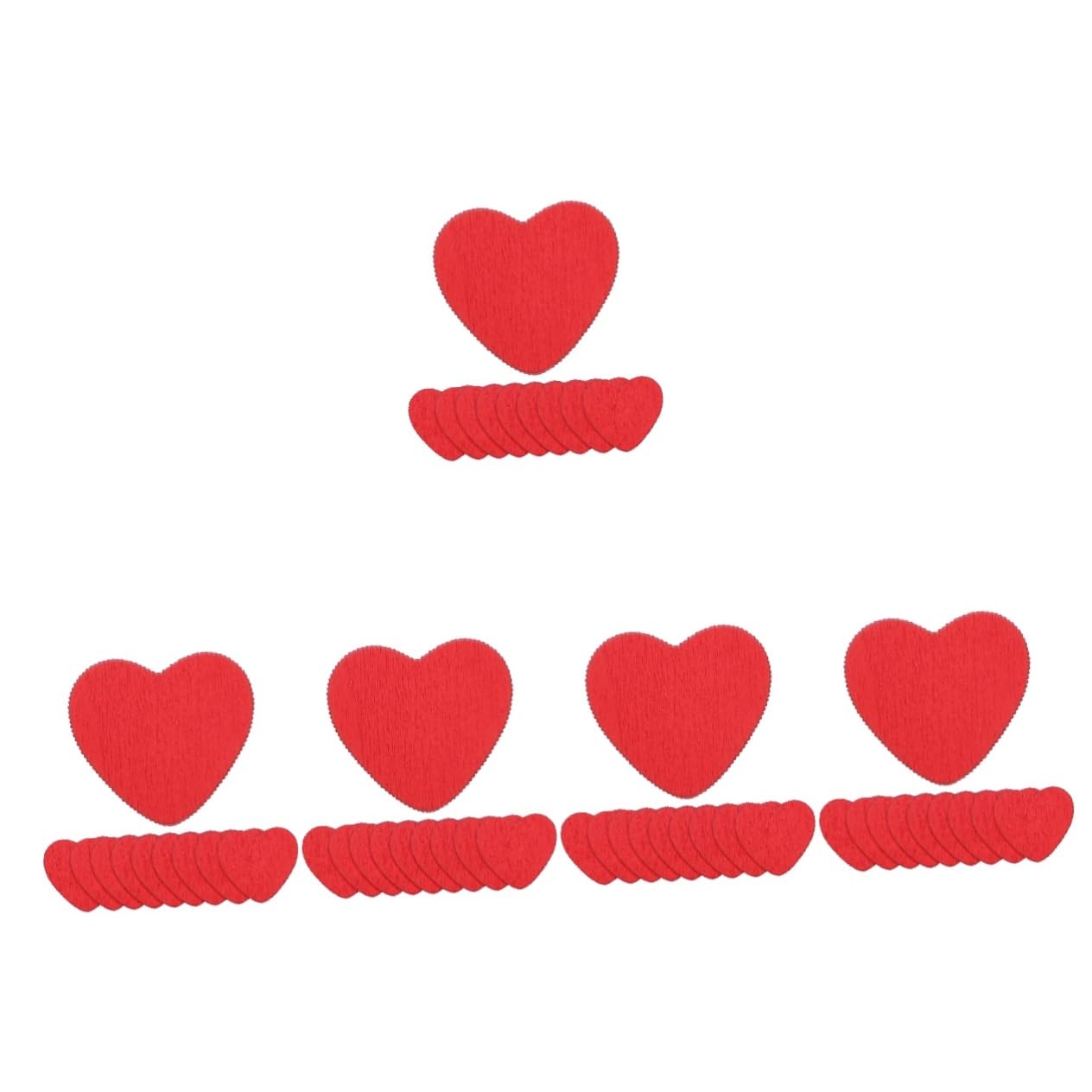 Lurrose 1000pièces Cœurs Bois Autocollants De Décorations Forme De Cœur pour Saint-Valentin pour Scrapbooking Et Artisanaux