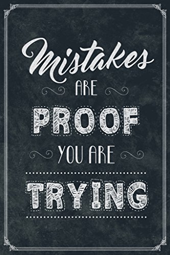 Image of Growth Mindset Poster Mistakes Are Proof You Are Trying For Classroom Decoration Motivational Class Rules Chalkboard Theme Cool Wall Art Print Poster 12x18