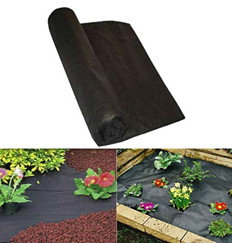 Skynet 1m x 5m roll non-woven weed control fabric - UV stabilised black landscape ground cover membrane