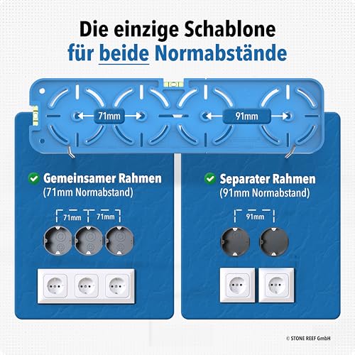Bohrschablone Steckdose 68 mm mit Wasserwaage - Unterputzdose Bohrhilfe – Ansicht 2
