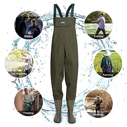 ENJOHOS Wathose Anglerhose Hose mit Stiefel Watstiefel Watt Anglerhose Fischerhose Teichhose - Image 6