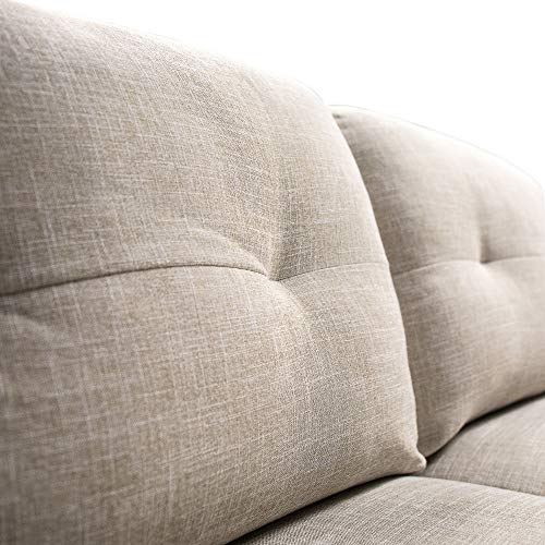 Image of Zinus Ricardo Sofa Couch, Tufted Cushions, Easy, Tool-Free Assembly, Beige