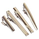 BMC 4pc Metal Alloy Mens Luxury Fashion Necktie Clips Bar Mix Variety Set
