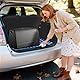 Ergocar Kofferraum Organizer, PU-Leder Autotasche Auto Kofferraum Box mit Deckel, Zusammenklappbarer Aufbewahrungsbox mit Fächern, Wasserfeste Langlebig, Rutschfester Boden, 180° Öffnung