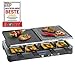 Großer Raclette Grill für bis zu 8 Personen - Elektrogrill mit 2 Grillplatten, Naturstein und Elektro-Grillplatte - Partygrill mit regulierbarem Thermostat inklusive Zubehör