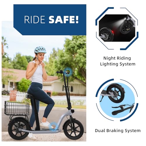 Image of Hiboy VE1 PRO /ECOM 14 Electric Scooter - 500W /450W Motor Electric Scooter for Adults - 16 inch /14 inch Pneumatic Tires - 31 Miles Long Range & 23 /22Mph Folding Commuter Escooter