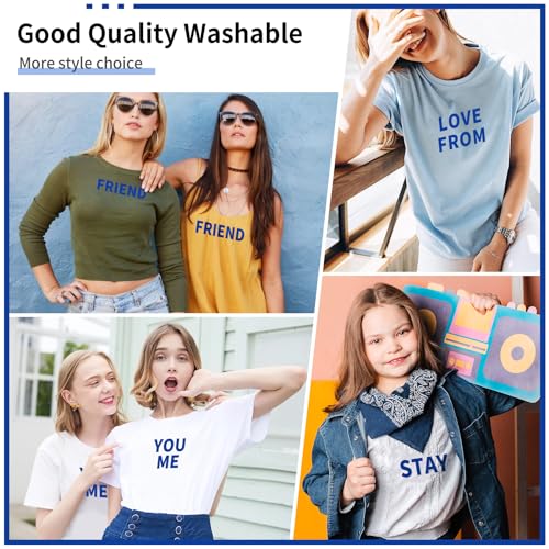 Image of 10 Sheets 440 Pieces Iron on Letters for Clothing, 2 Inch Heat Transfer Letters, Blue Iron on Vinyl Letters with A-Z PU Alphabets Sticker for Fabric, Jersey T-Shirt Printing DIY Craft