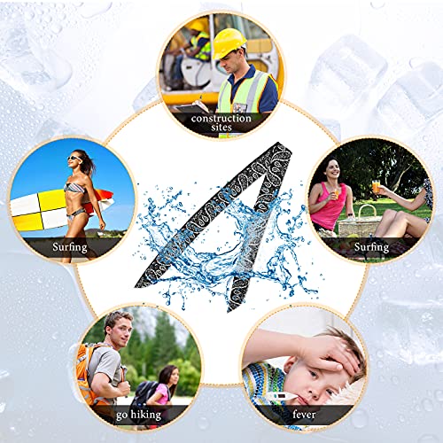 SATINIOR 10 Pcs Cooling Neck Wraps Cooler Ice Wrap Scarf Bandanas Ice Cool Scarf for Women Men Hot Weather Summer Outdoor4