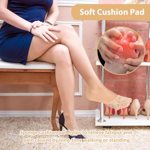 Image of YUXIANLB Ball of Foot Cushion Socks, Women's Toe Cover with Padding, Toe Topper Socks