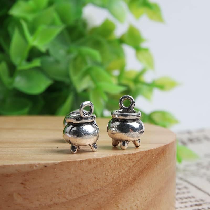 Acxico 30pcs cauldron Charms Antique Silver Tone cauldron charm pendants 12x9mm - Image 5
