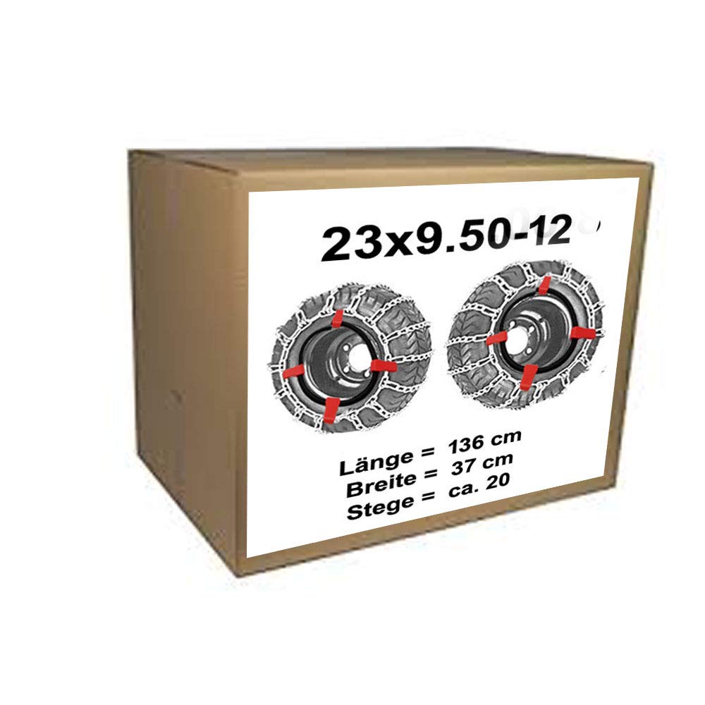 23 x 9.50 – 12 Cadenas de nieve + Tensor para tráctor Segadora, 23 x 9.50 – 12