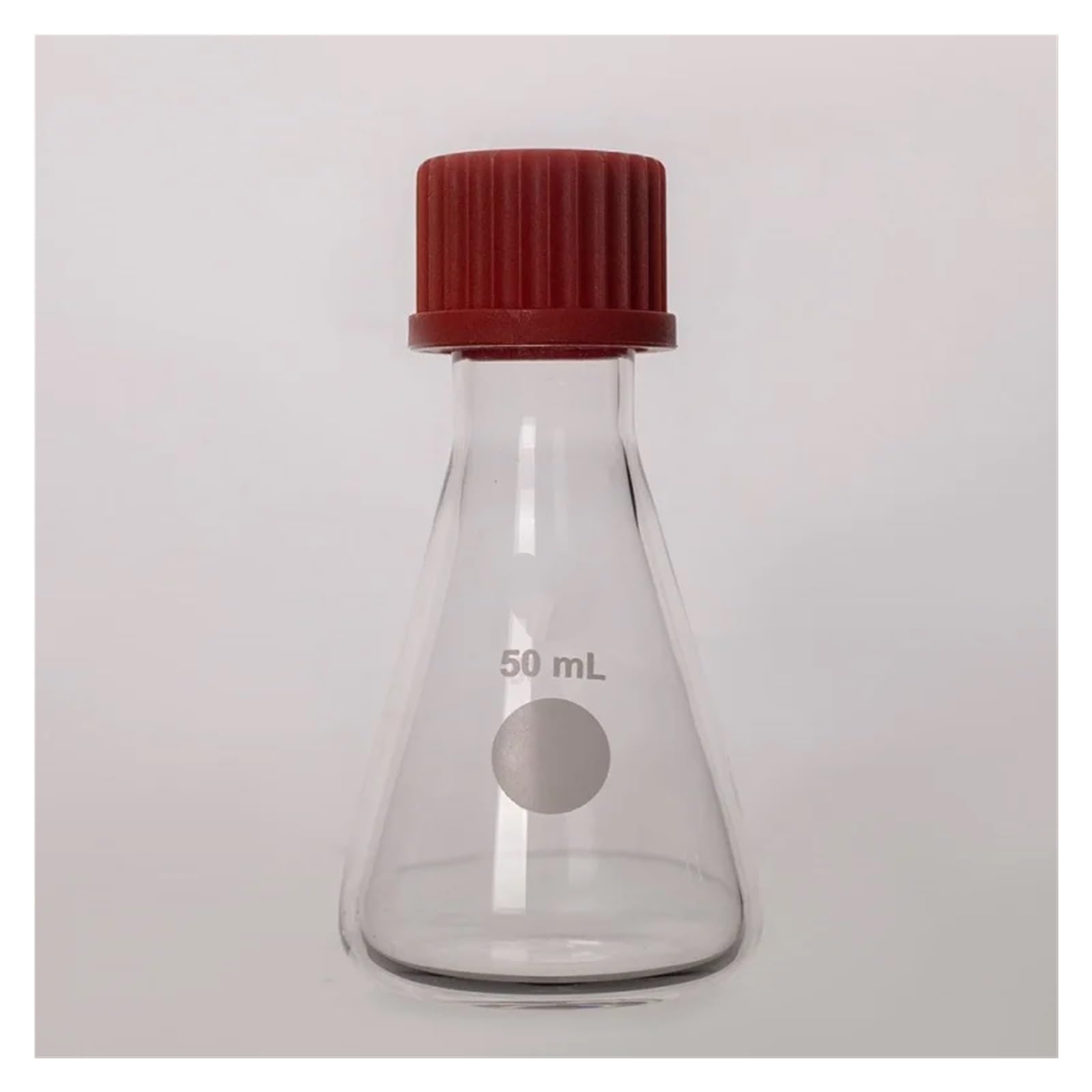 Matraz Erlenmeyer de Vidrio de borosilicato de Pared Pesada con Botella Triangular con Rosca Externa y Junta de PTFE, Compatible con GL25 mm/GL32 mm(500mL-F730500)