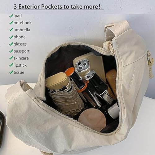 Limorence Crossbody Bag, Limorence Crescent Crossbody Bag, Women's Fashion Plain Color Nylon Crossbody Bag3