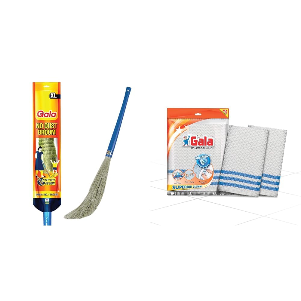 Gala No Dust Broom Extra Long (for Floor Cleaning Multipurpose, Fiber) (149629)