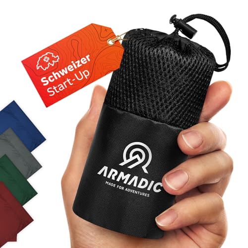 Armadic Hüttenschlafsack aus Mikrofaser (nur 230g) - Ultra leicht, klein und dünn. Reiseschlafsack, Schlafsack Inlett, Inlay I Ideal für Backpacking, Hostels und Berghütten (Bordeaux Rot)