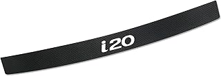 Car Boot Sill Protector Film for Hyun-dai i20, Self-Adhesive Carbon Fibre Boot Bumper Protection Sticker, Scratch Protection, Styling Decoration Accessories, Black