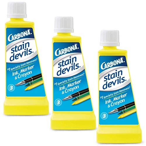 Carbona Stain Devils® #3  Ink, Marker & Crayon | Professional Strength Laundry Stain Remover | Multi-Fabric Cleaner | Safe On Skin & Washable Fabrics | 1.7 Fl Oz, 3 Pack