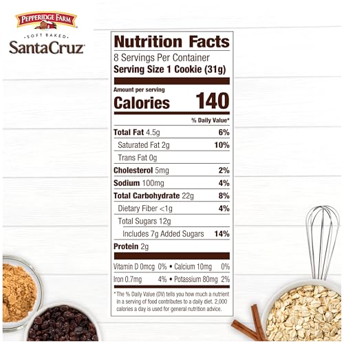 Pepperidge Farm 7884 Santa Cruz Soft Baked Oatmeal Raisin Cookies thumb #2