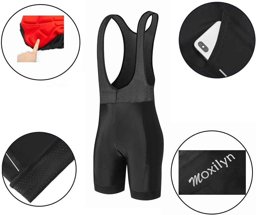 MOXILYN Men Cycling Jersey Set Bike Shorts and Jersey Suit 9D Padded Cycling Bibs MTB Shirts Short Sleeve Bicycle Clothes