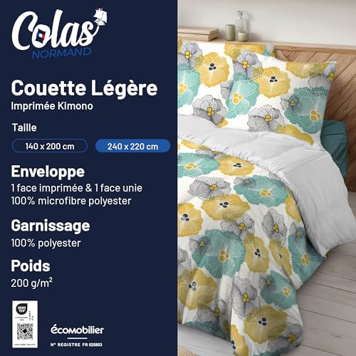 Edredón ligero de 240 x 220 cm estampado para noches frescas de primavera en camas de matrimonio 3