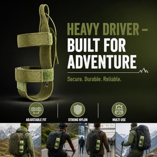 Image of Water Bottle Holder Pouch, Adjustable Nylon Bottle Bag with Belt Clip for Travel, Hiking, Cycling & Outdoor Sports, Portable Bottle Carrier