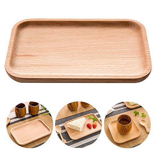 Kitchenmore Bandeja de Madera Platos Bandeja de Servicio Recipiente para Objetos pequeños Bandeja Decorativa Desayuno en Bed & Tea