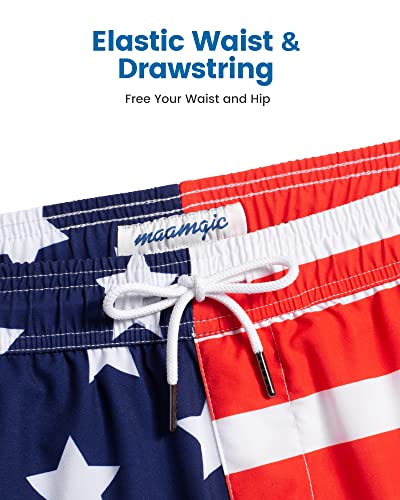 Image of maamgic Mens Swim Trunks with Compression Liner 5 Inch, Quick Dry Bathing Suit with Zipper Pockets, No-Chafing Swim Shorts