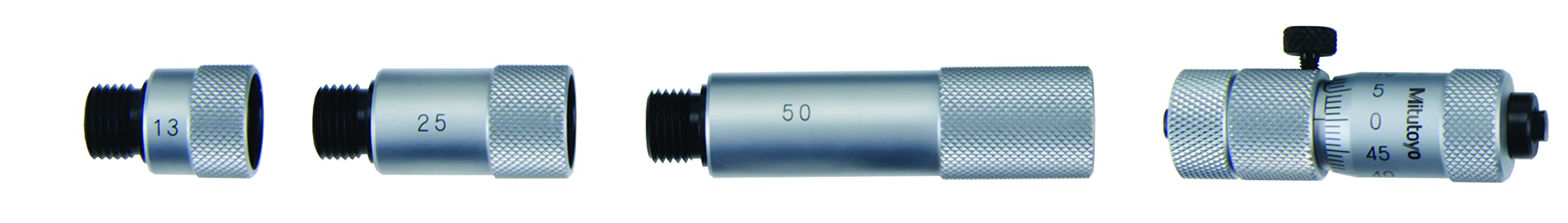 Mitutoyo 137-201 Tubular Vernier Inside Micrometer, Extension Rod Type, 50-150mm Range, 0.01mm Graduation, +/-0.009mm Accuracy, 3 pcs Extension Rods - Image 3 thumbnail