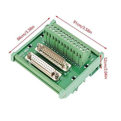Connecteur DB25 D-Sub Bornier male et femelle Montage sur bornier sur module d'interface rail DIN