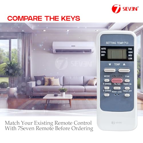 Image of 7SEVEN Compatible AC Remote for Hitachi Split AC and Window Air Conditioner The Model of Remote Control is 137, Exact Match with Original Remote No Pairing Required use New AAA Alkaline Battery.